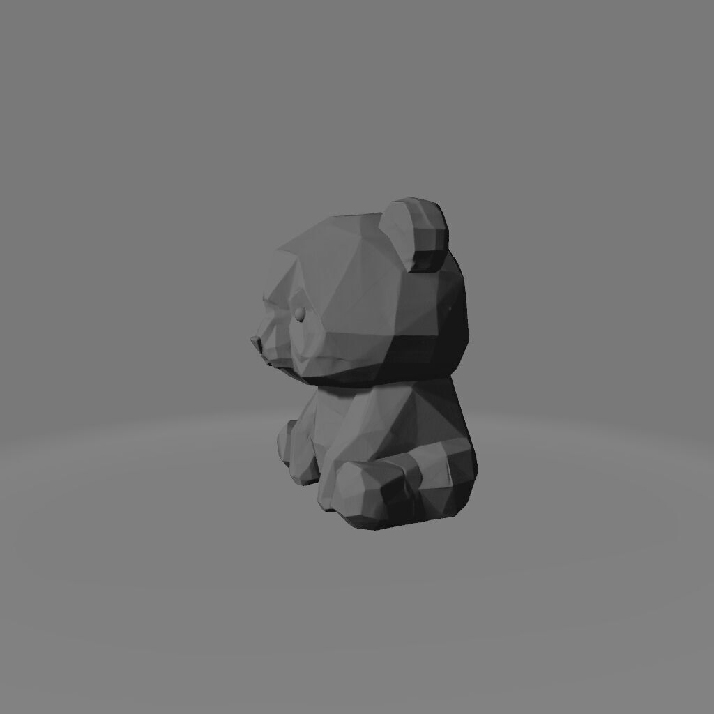 Low-Poly Panda 3D print model_2
