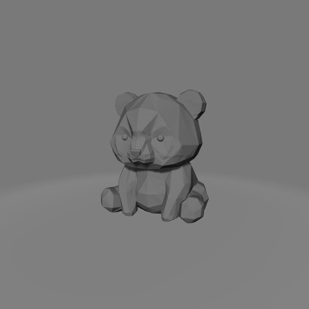 Low-Poly Panda 3D print model_1
