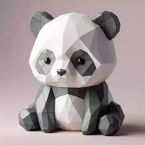 Low-Poly Panda 3D print model