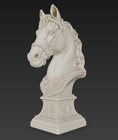 Regal Poise Bridled Horse Bust 2 3D print model_3