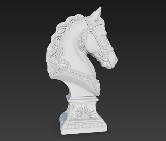 Regal Poise Bridled Horse Bust 2 3D print model_8