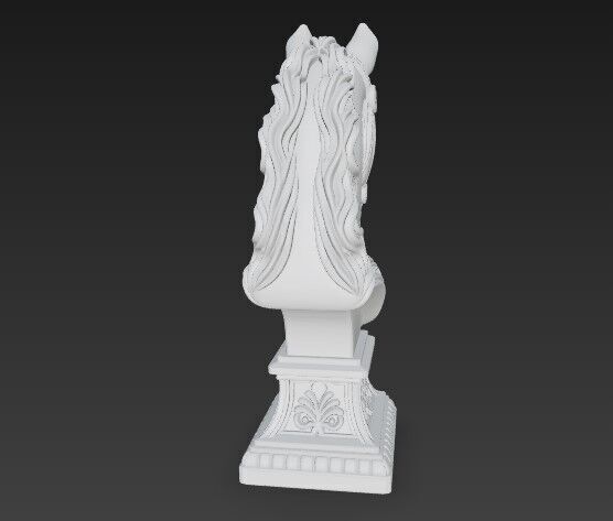 Regal Poise Bridled Horse Bust 2 3D print model_10