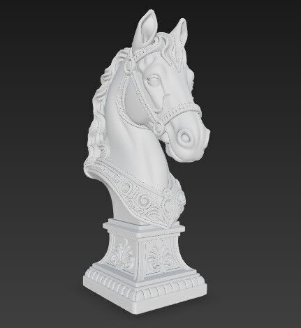Regal Poise Bridled Horse Bust 2 3D print model_6