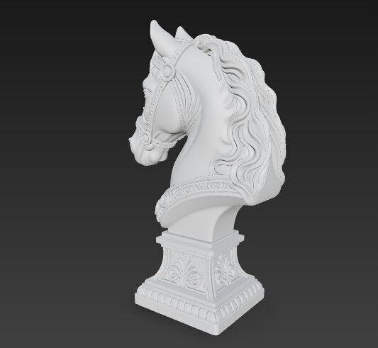 Regal Poise Bridled Horse Bust 2 3D print model_4