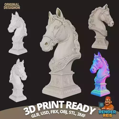 Regal Poise Bridled Horse Bust  2