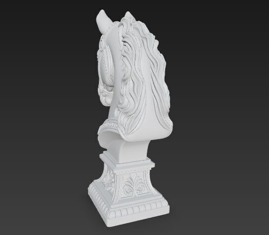 Regal Poise Bridled Horse Bust 2 3D print model_11