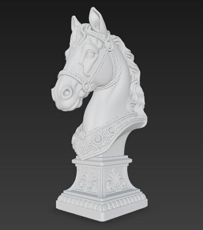 Regal Poise Bridled Horse Bust 2 3D print model_2