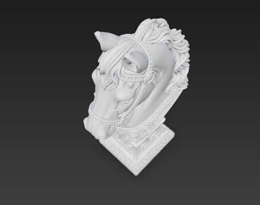 Regal Poise Bridled Horse Bust 2 3D print model_15