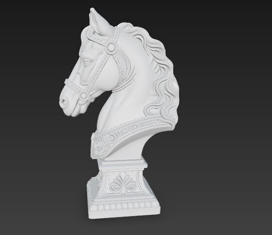 Regal Poise Bridled Horse Bust 2 3D print model_12