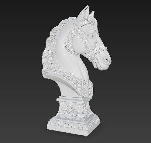 Regal Poise Bridled Horse Bust 2 3D print model_7