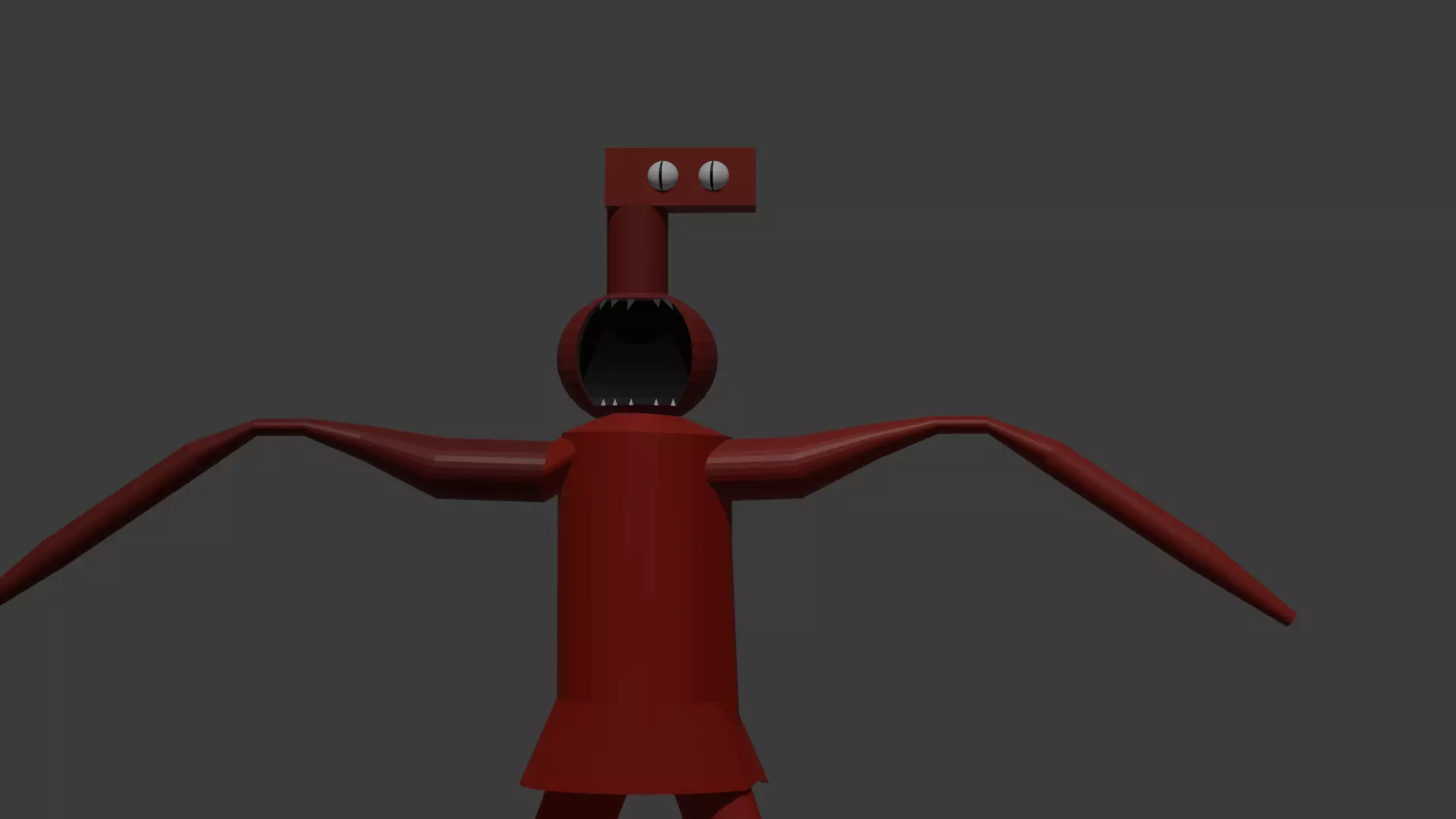 red monster model I made Free 3D model