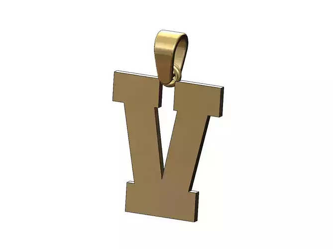 V varsity letter sports letterman jersey pendant charm