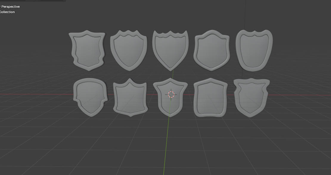 shield icons 3D model_11