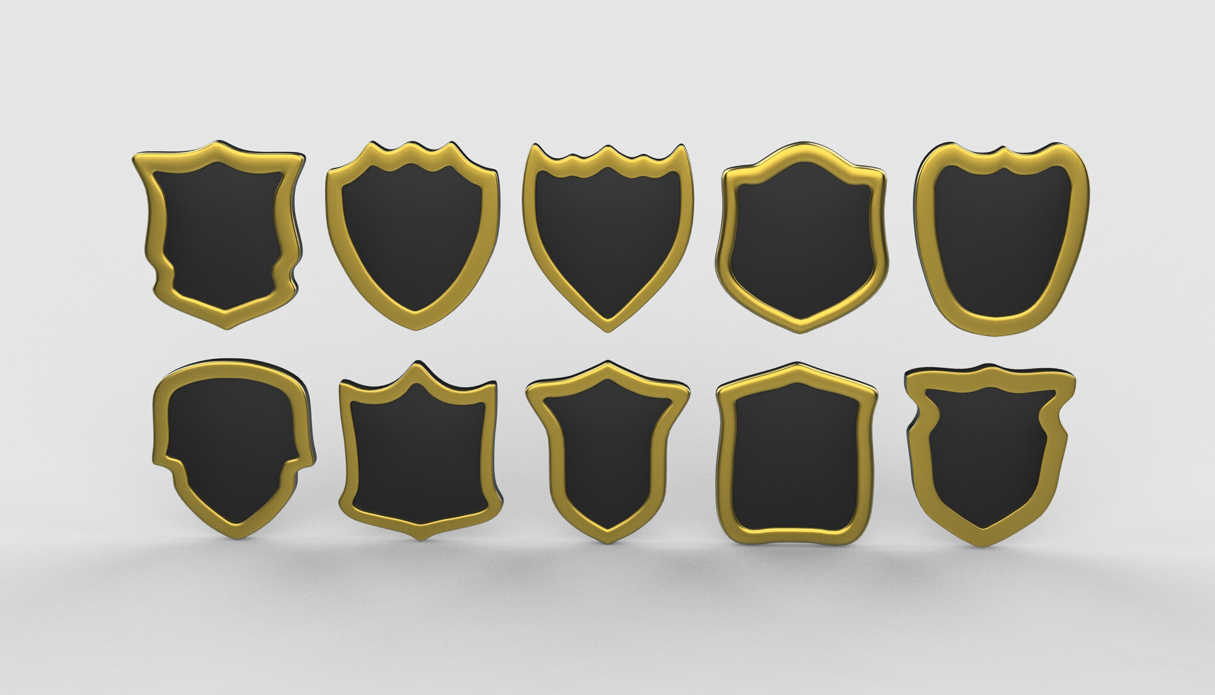 shield icons 3D model_6