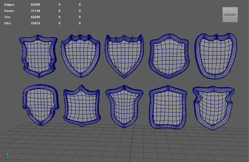 shield icons 3D model_13