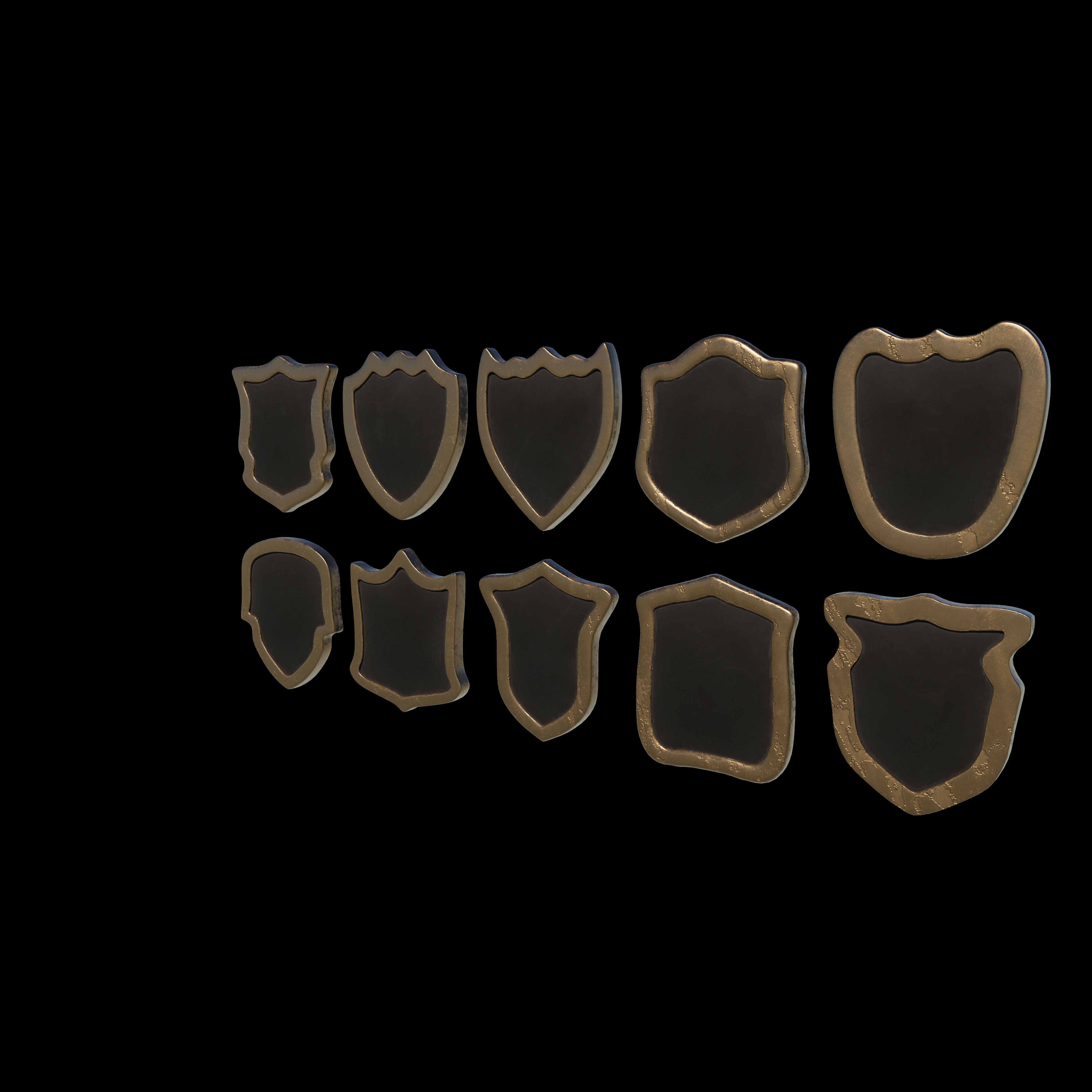 shield icons 3D model_9