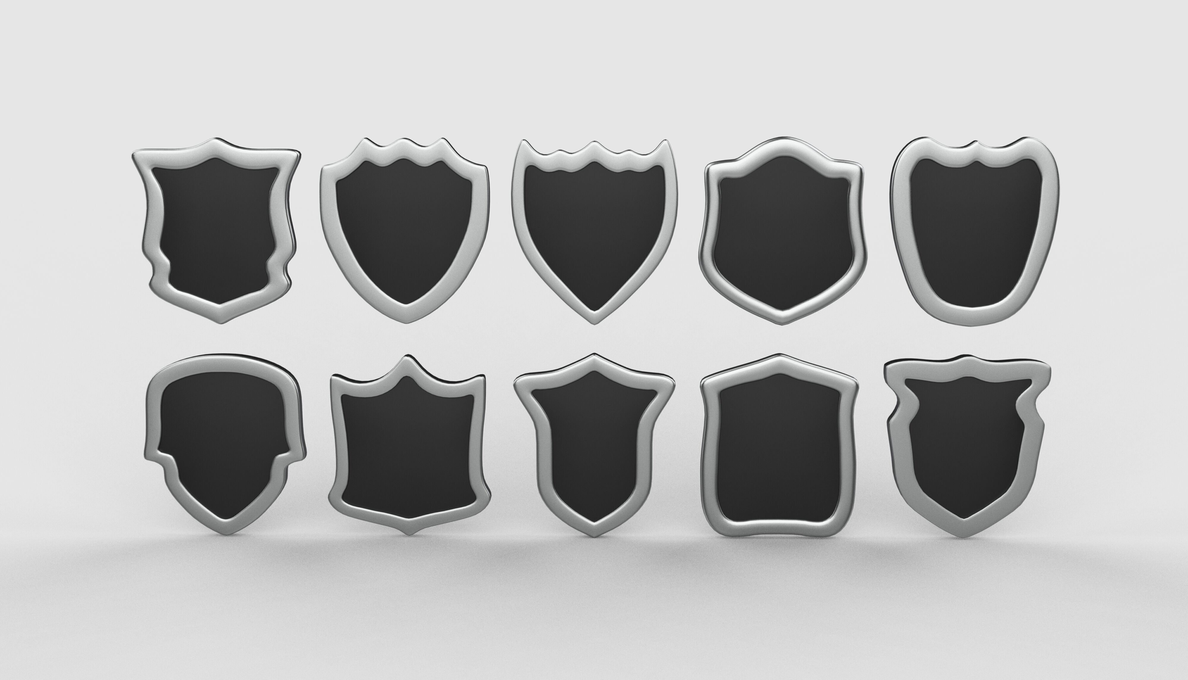 shield icons 3D model_7