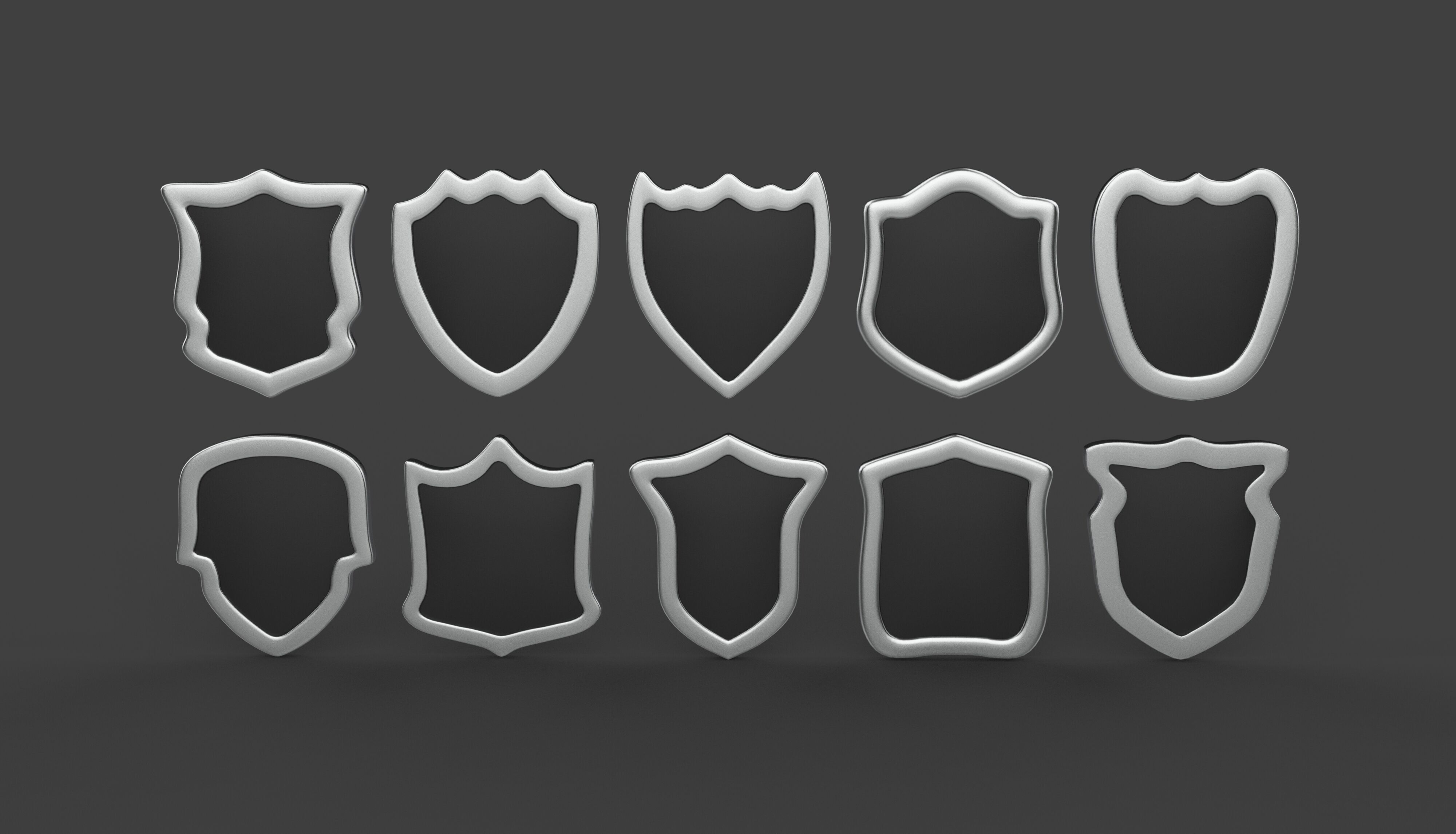 shield icons 3D model_3