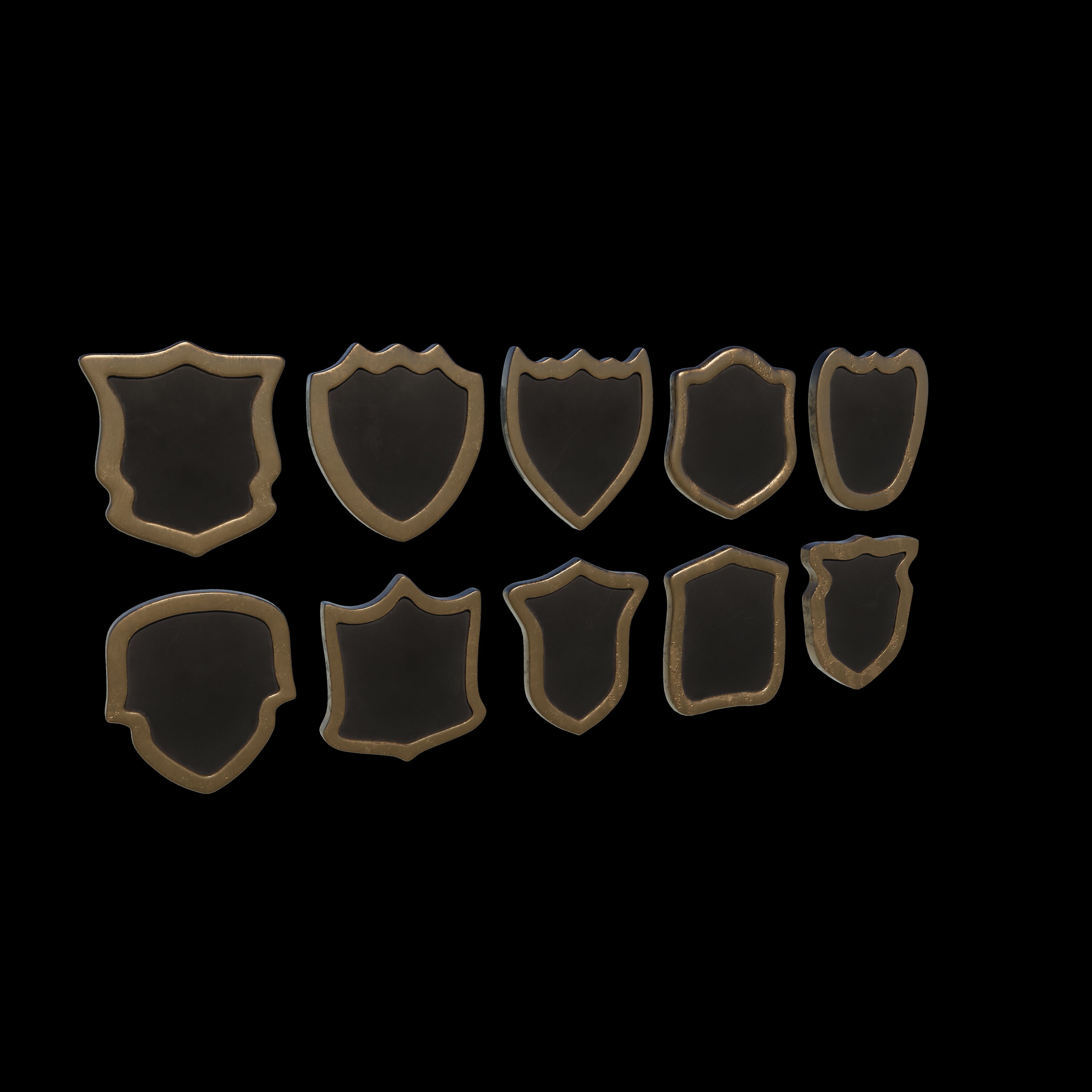 shield icons 3D model_8