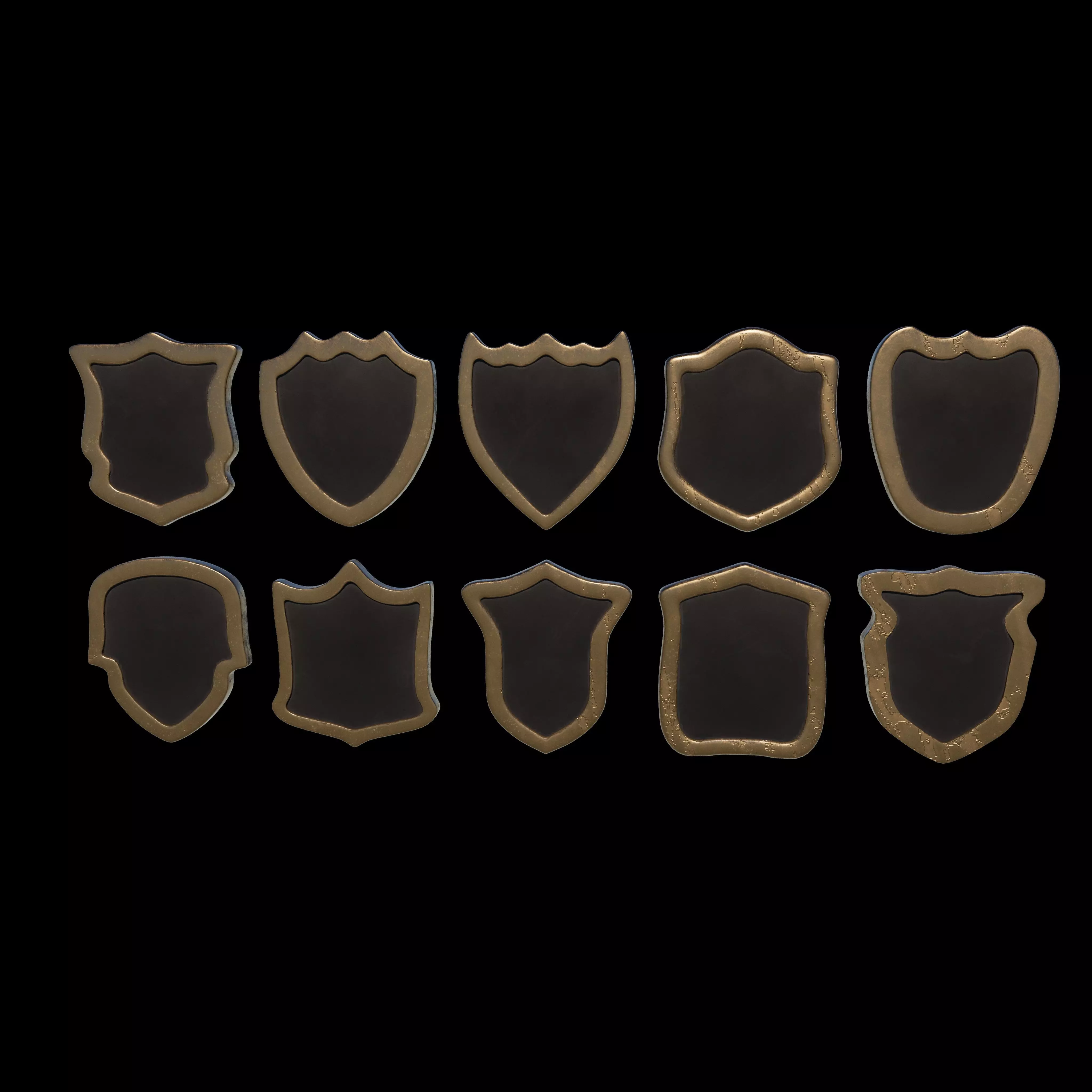 shield icons 3D model_0