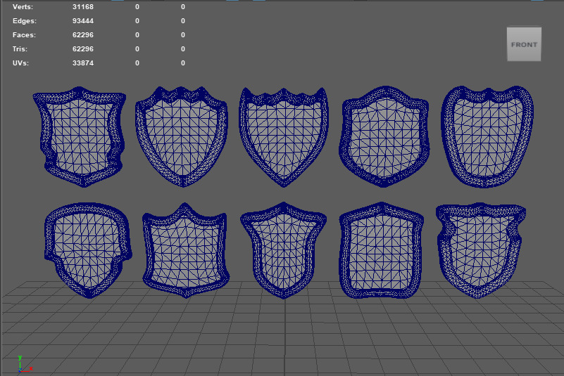 shield icons 3D model_12