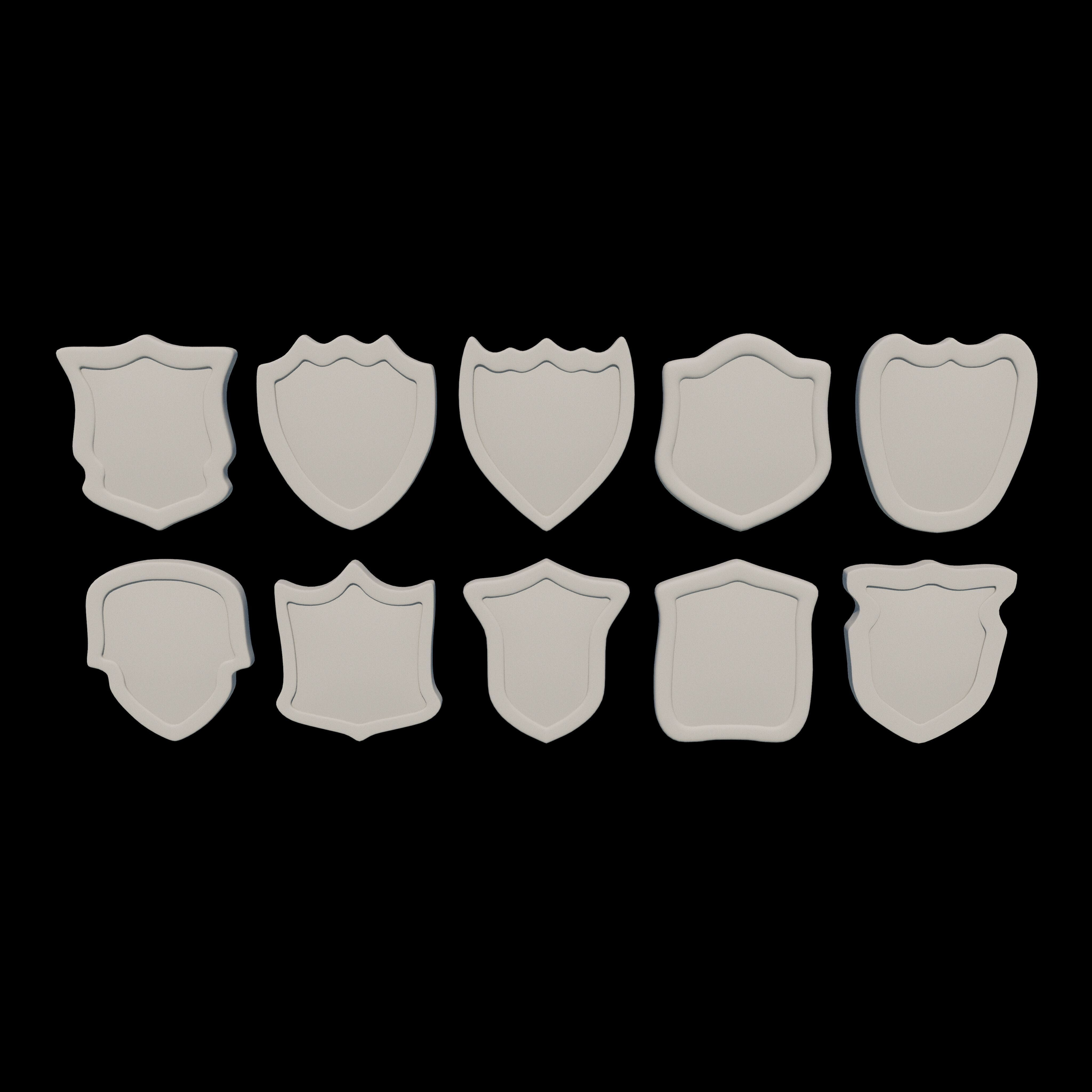 shield icons 3D model_10