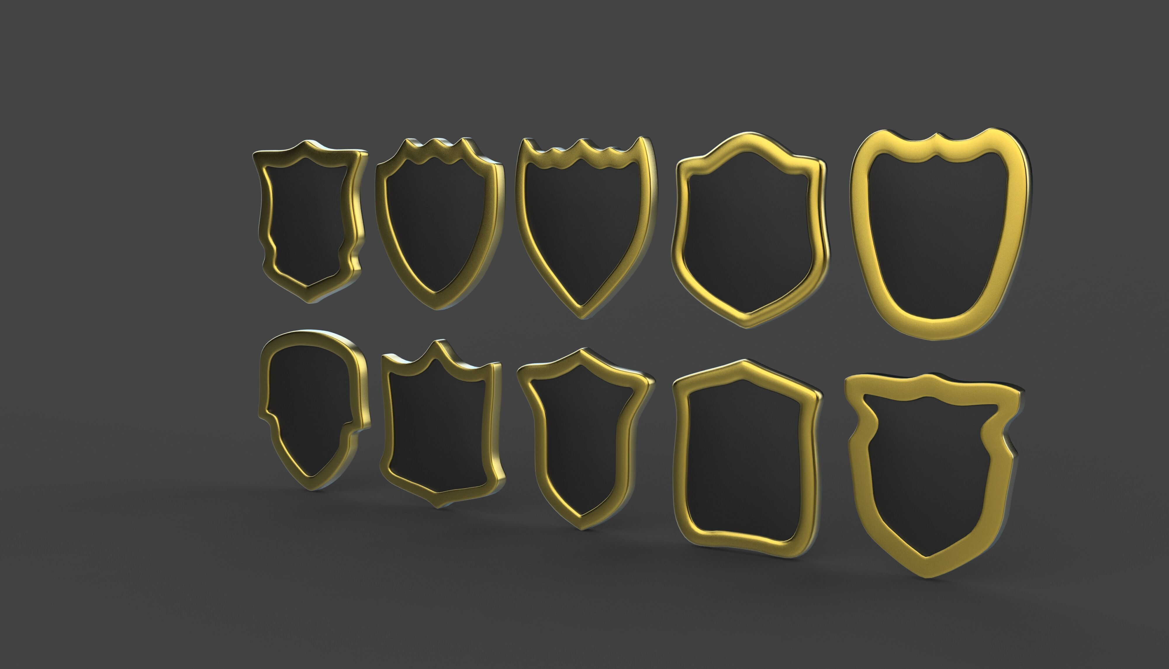 shield icons 3D model_4