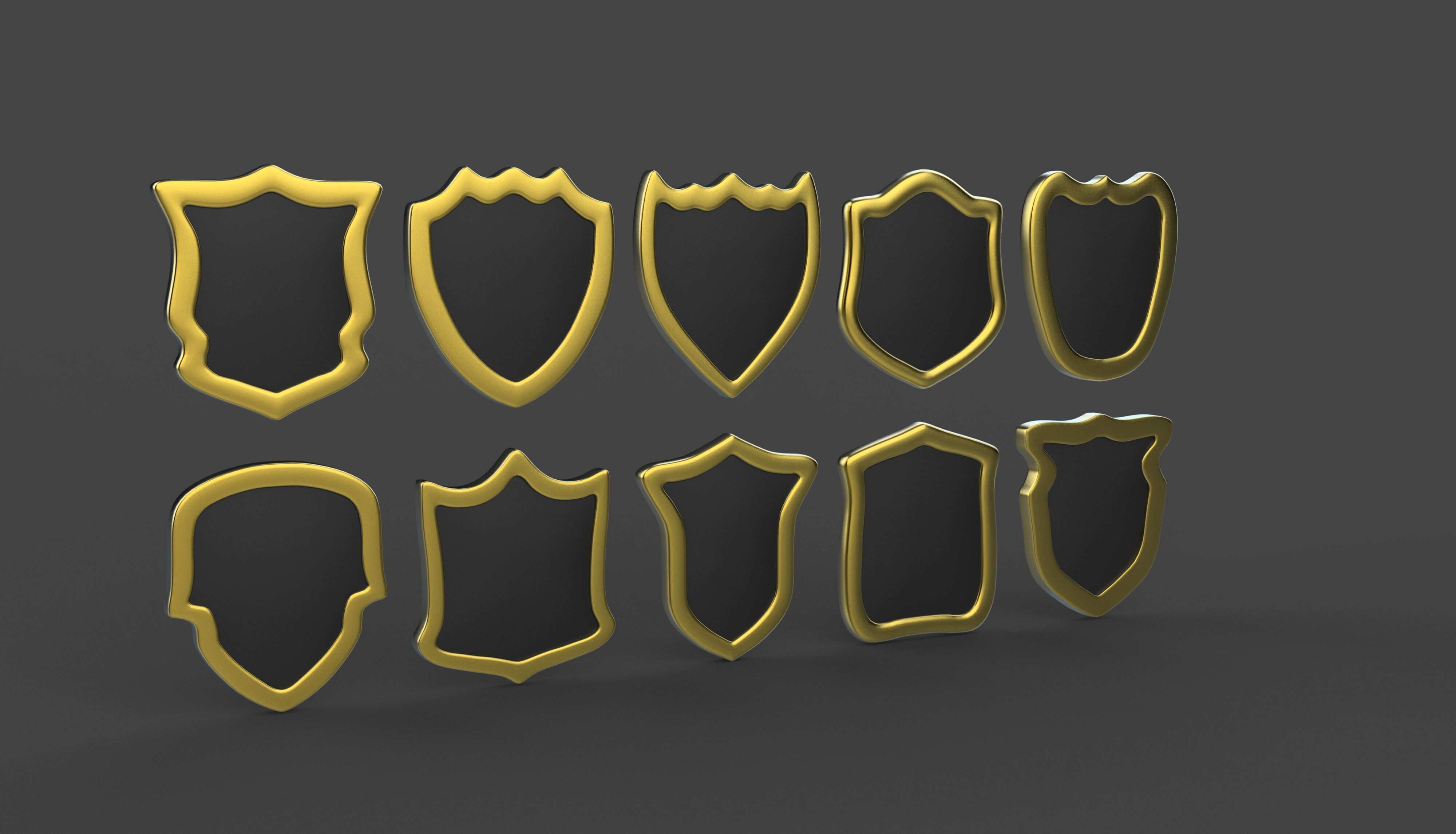 shield icons 3D model_5