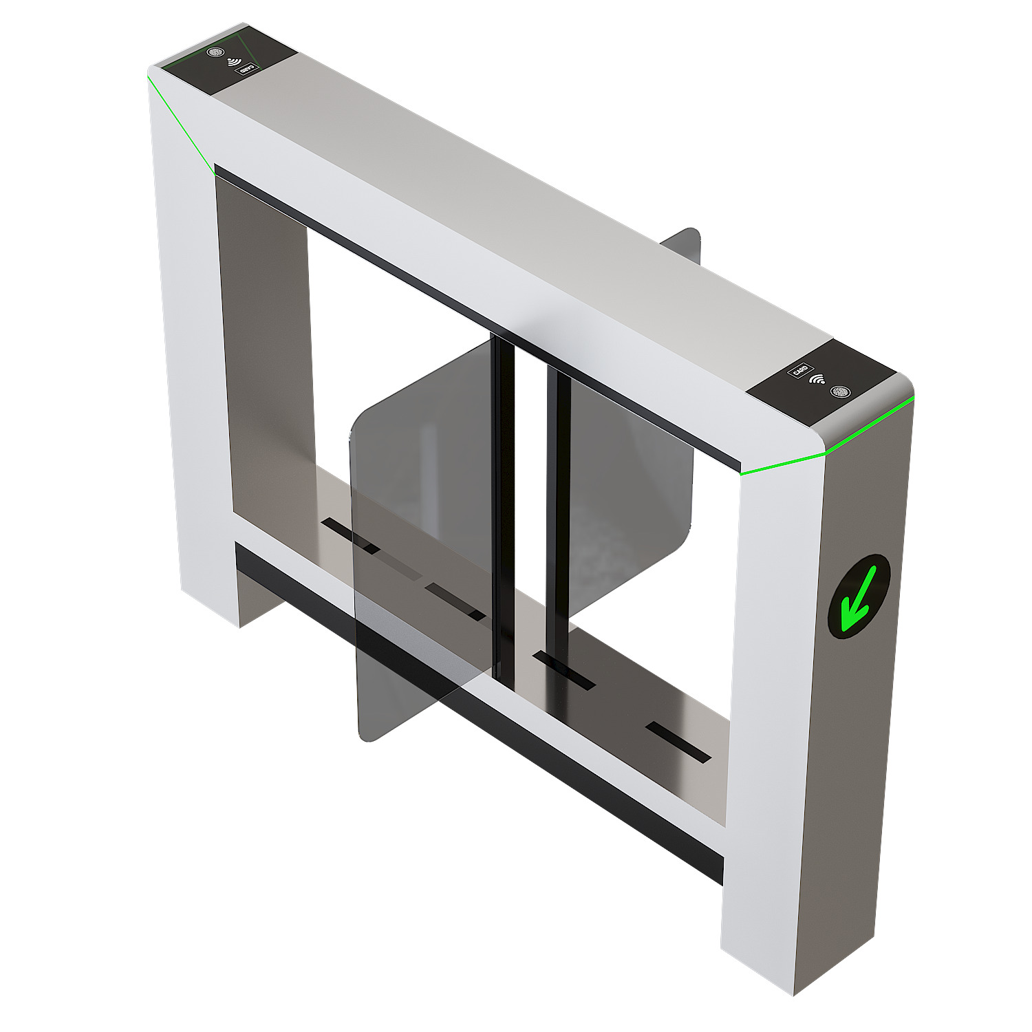 High-speed turnstile with swing doors-2 3D model_2