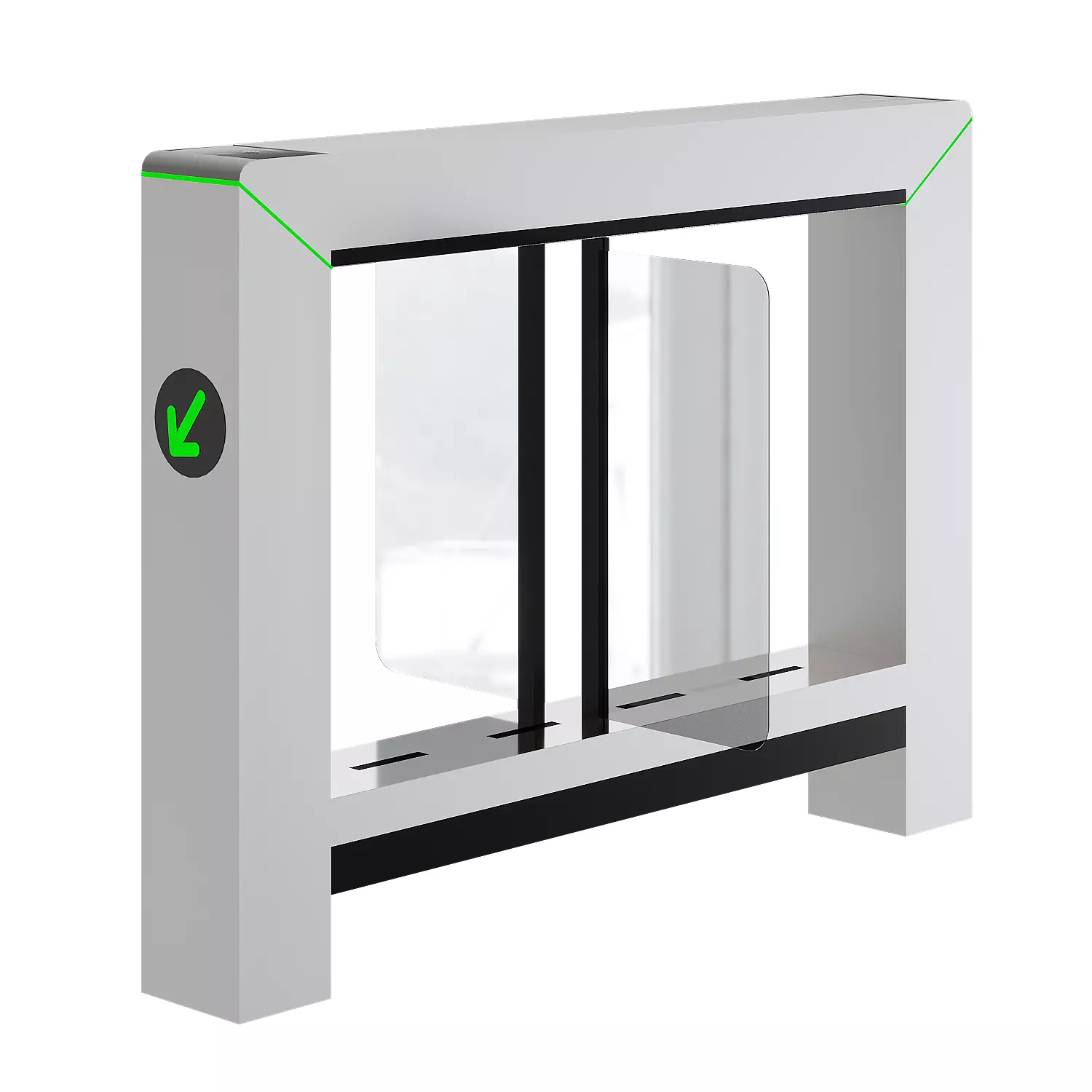 High-speed turnstile with swing doors-2 3D model_0