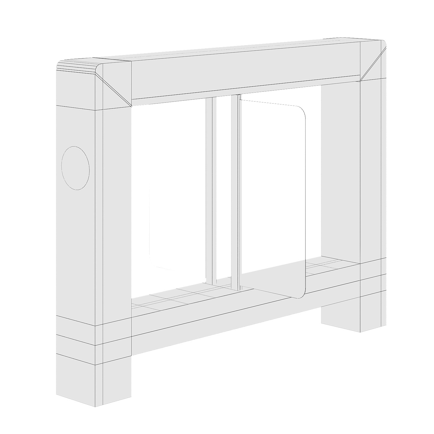 High-speed turnstile with swing doors-2 3D model_3
