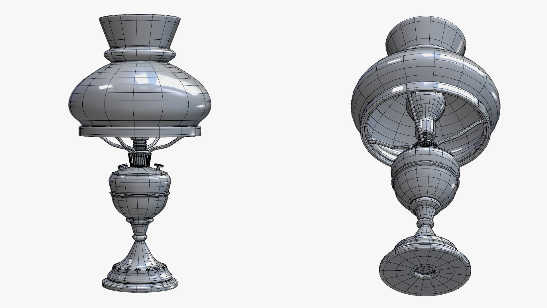 Classic-style desk lamp 3D model_5