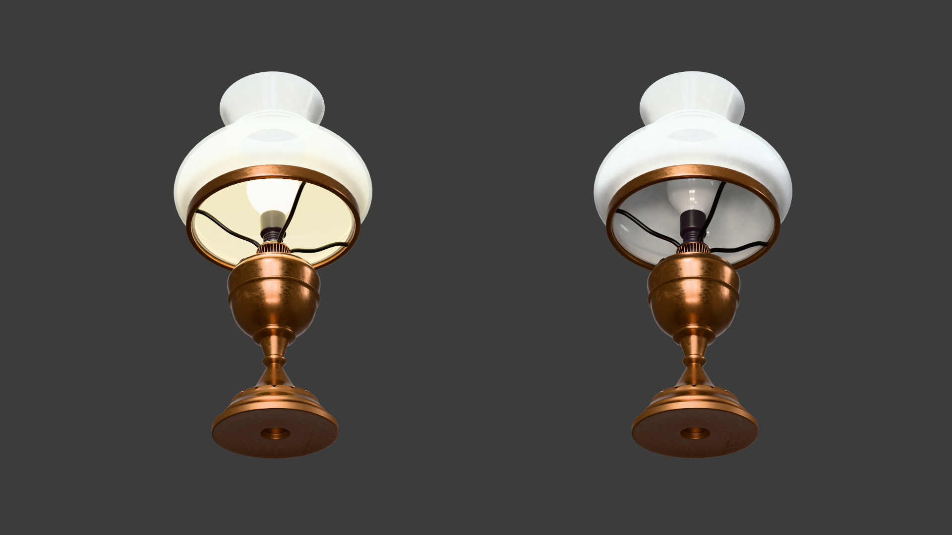 Classic-style desk lamp 3D model_2