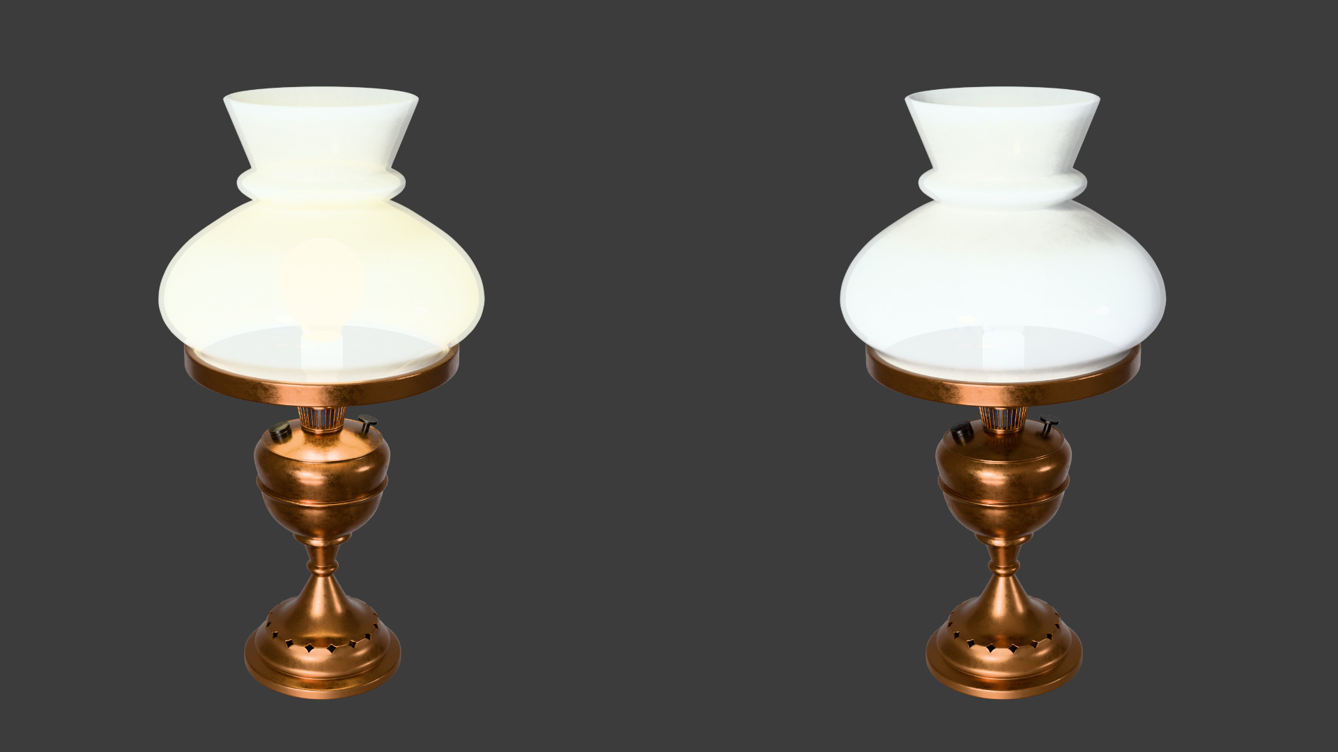 Classic-style desk lamp 3D model_1