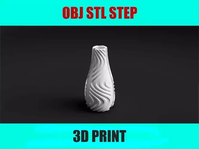 Triad Vase 3D Model Geometric Cylinder Vase STL File