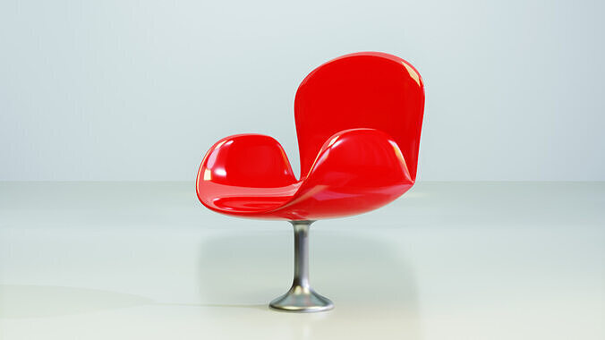 Glossy red chair Low-poly 3D model