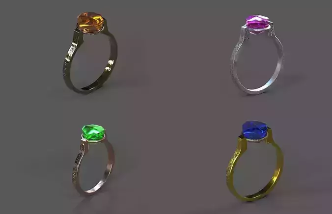 High-Quality 3D Ring Model Pack 4