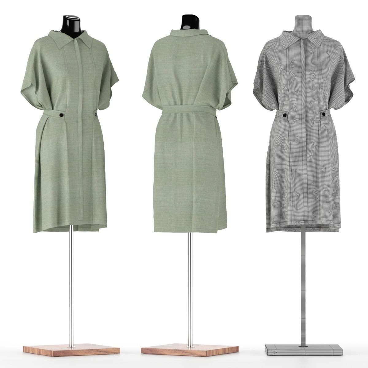 Mannequin Set vol 010 Low-poly 3D model_7