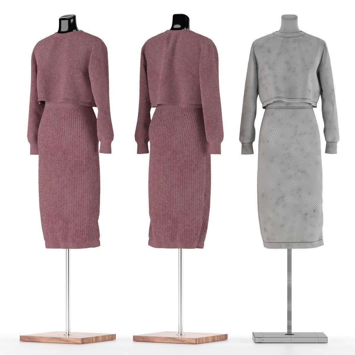 Mannequin Set vol 010 Low-poly 3D model_4