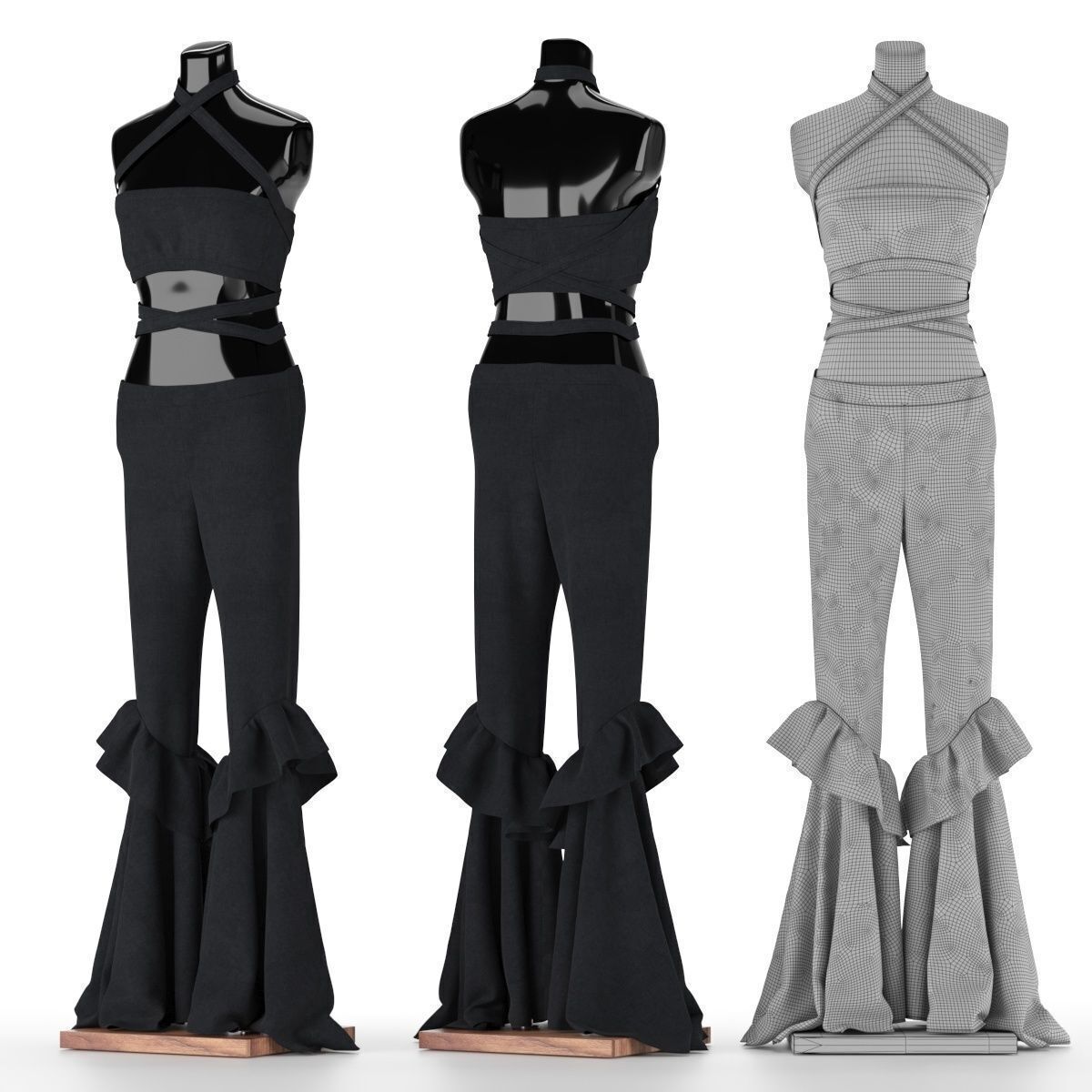 Mannequin Set vol 010 Low-poly 3D model_8