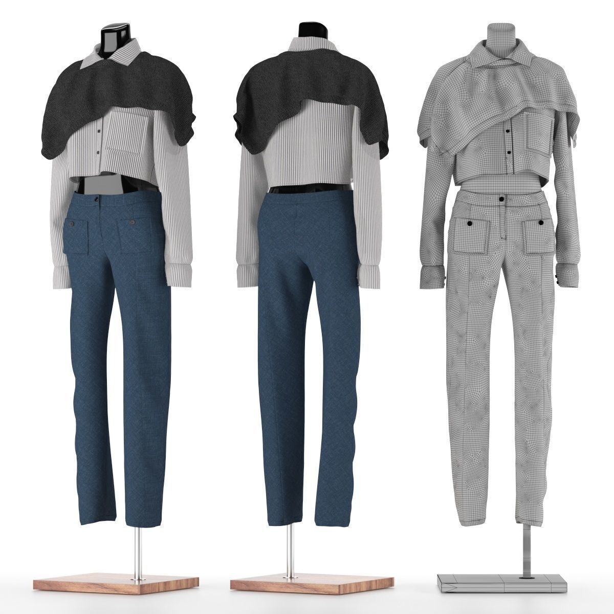 Mannequin Set vol 010 Low-poly 3D model_5