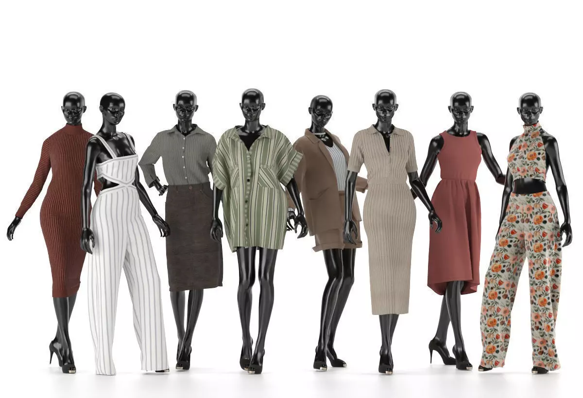 Mannequin Set Vol 011 Low-poly 3D model_0