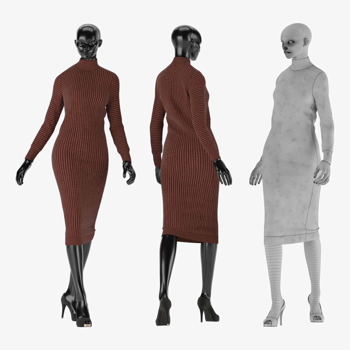 Mannequin Set Vol 011 Low-poly 3D model_1