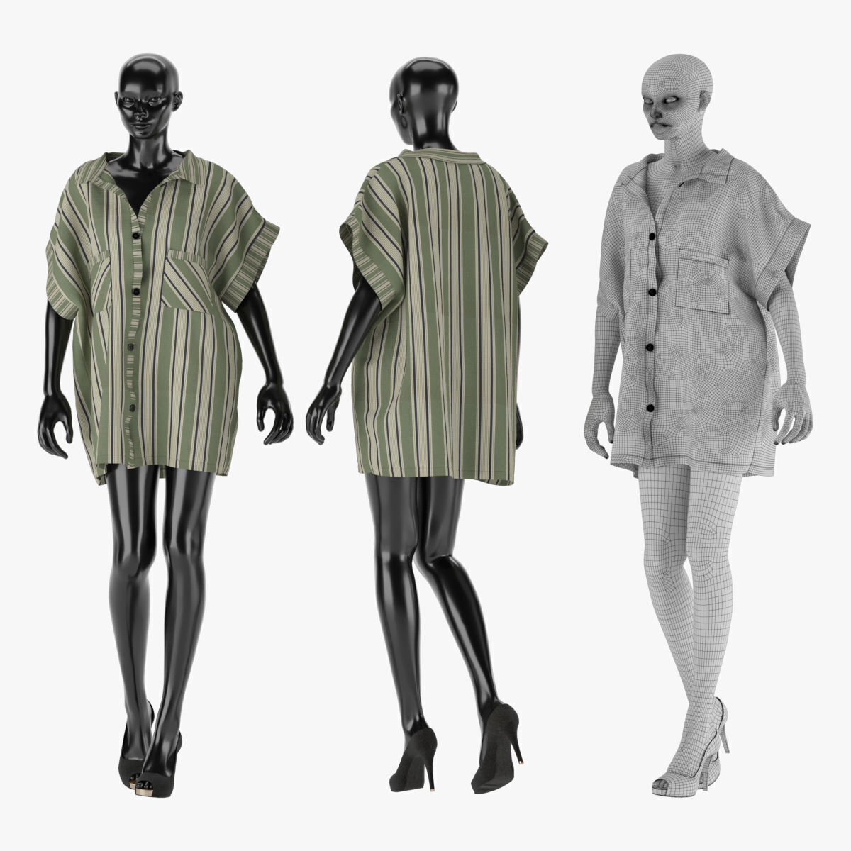 Mannequin Set Vol 011 Low-poly 3D model_4