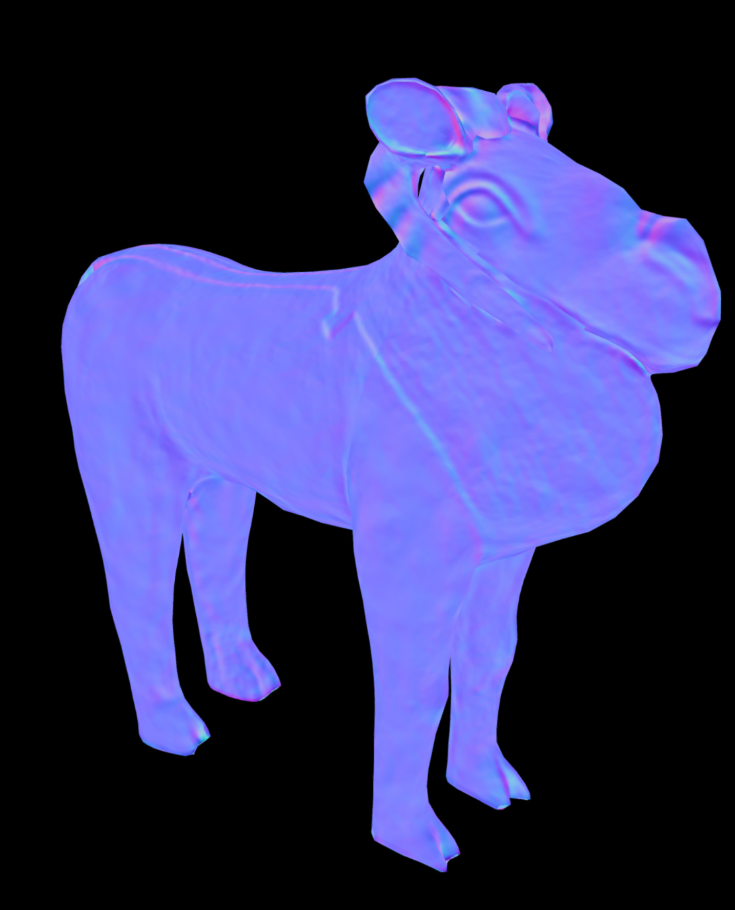 Benin Bronze Ram Low-poly 3D model_9