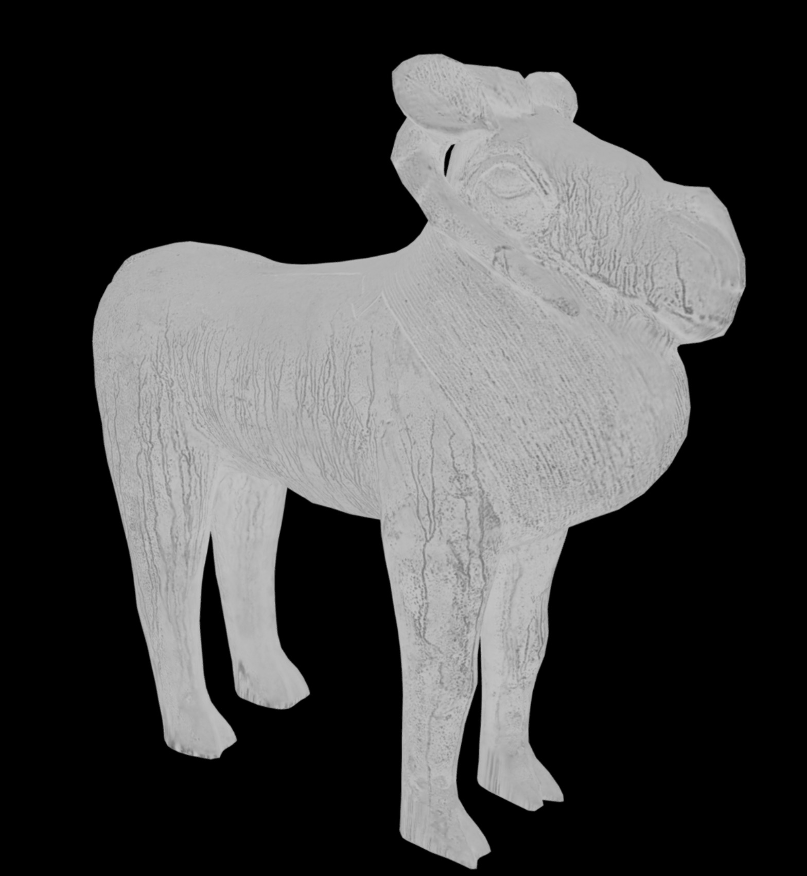 Benin Bronze Ram Low-poly 3D model_8