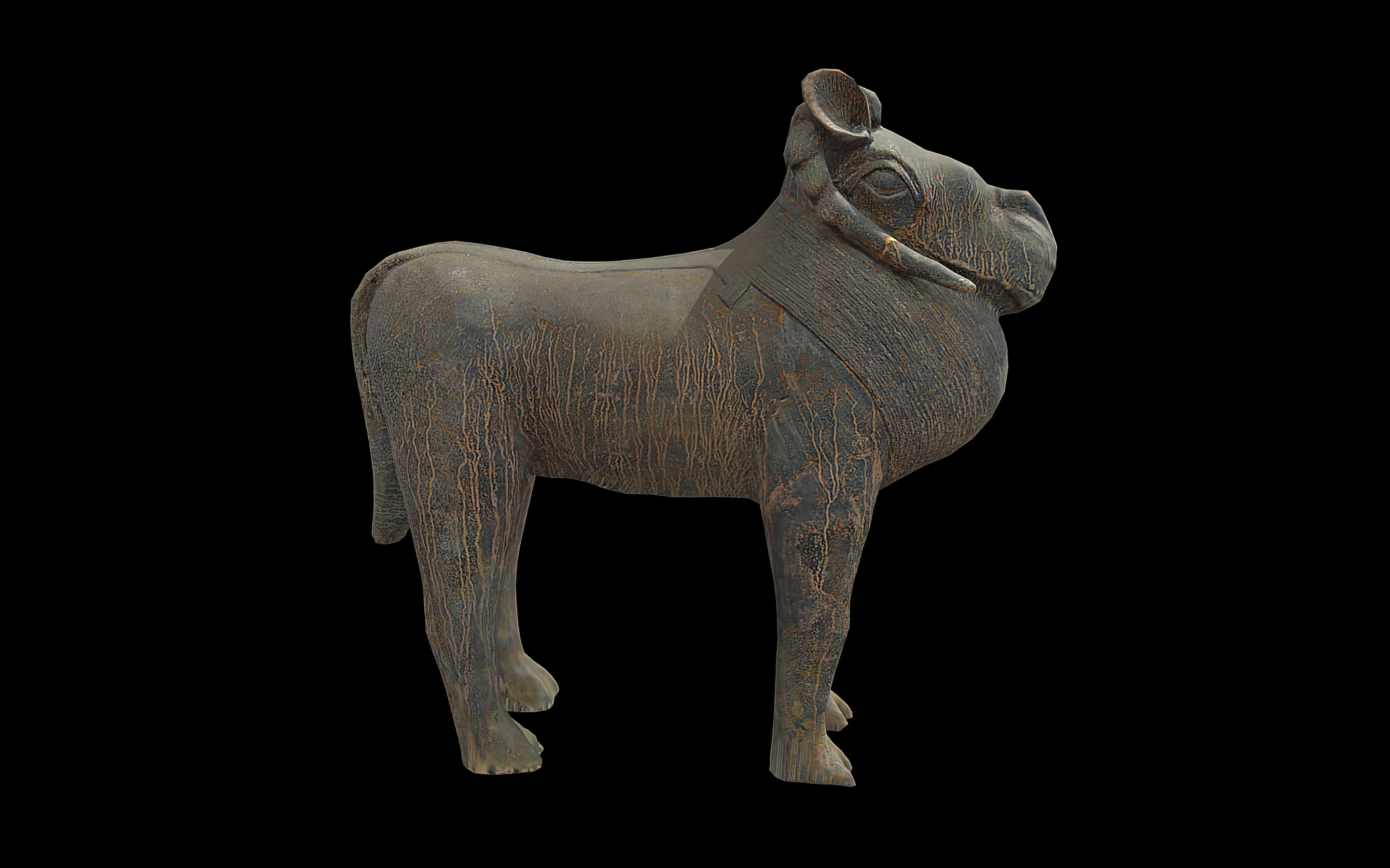 Benin Bronze Ram Low-poly 3D model_2