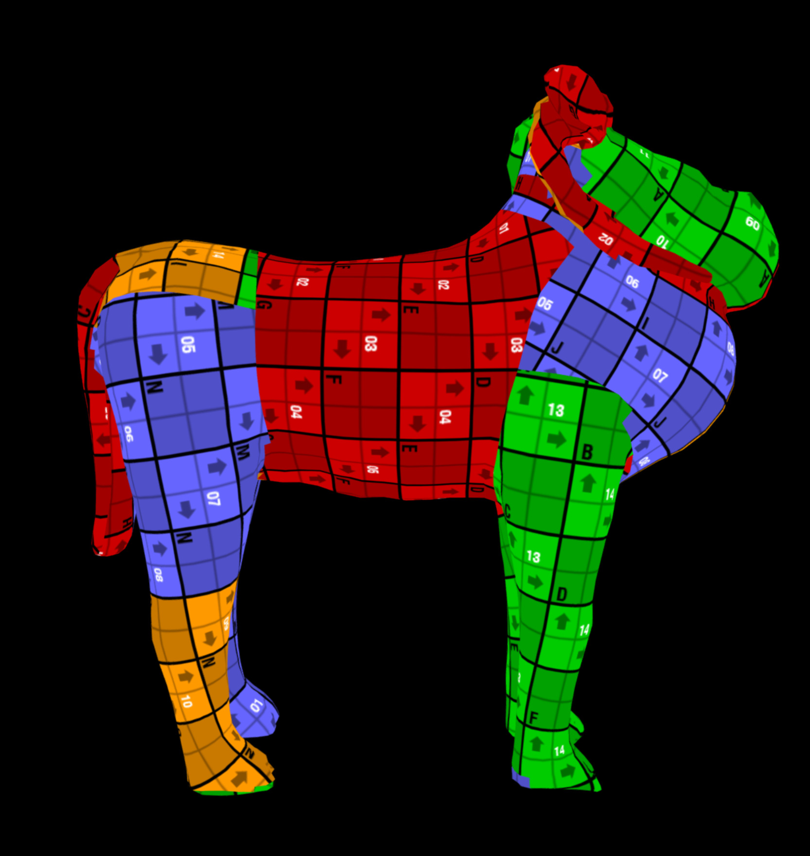 Benin Bronze Ram Low-poly 3D model_12