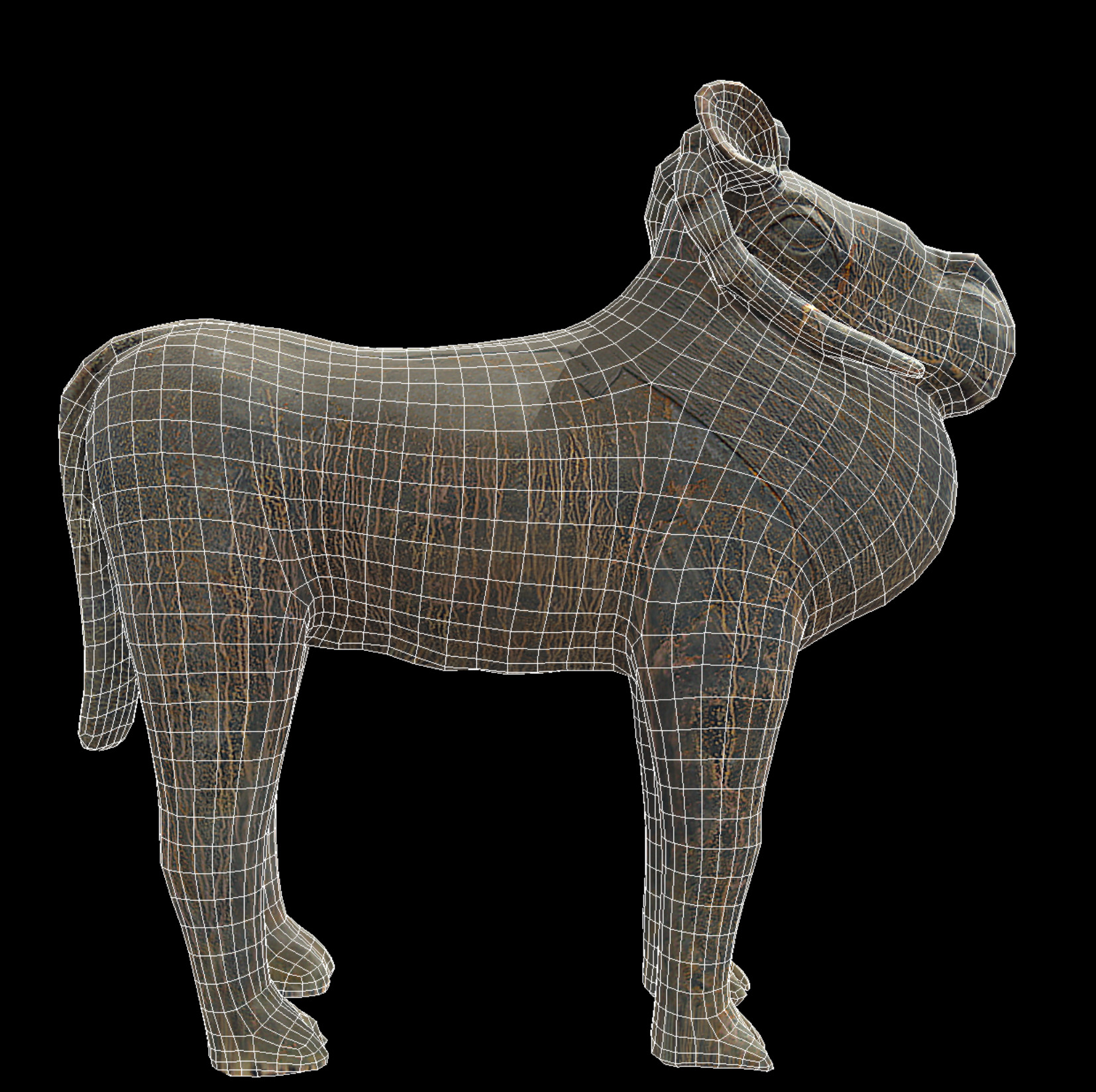 Benin Bronze Ram Low-poly 3D model_13