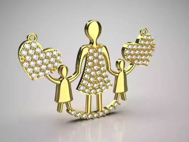 mother children necklace jewelry jp0261